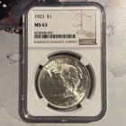 1923 Peace Silver Dollar NGC MS63 $1 Brilliant Uncirculated
