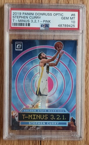 2019 Donruss Optic T Minus 3 2 1 #6 Pink Holo Prizm /25 Stephen Curry SP PSA 10