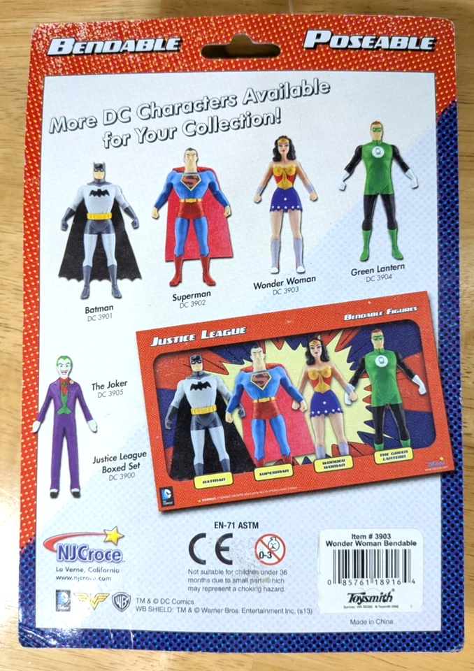 Figura de acción flexible Wonder Woman 5,5" DC Comics de NJ CROCE - NUEVO PAQUETE SELLADO Foto 3 de 4