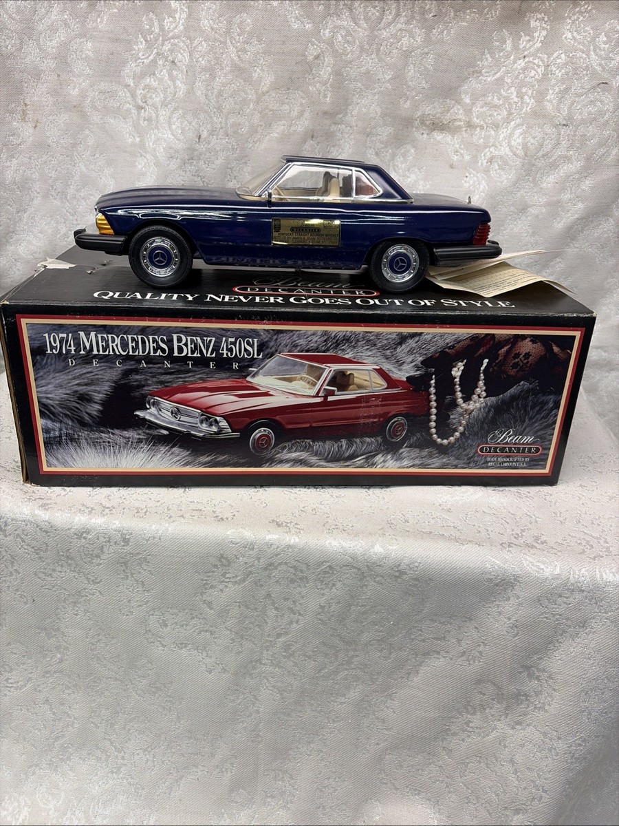 Vintage Jim Beam Deep Blue Mercedes Benz 450SL Decanter Empty W