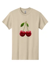 Two-Cherries-2 Mens Graphic Tee, 100% Cotton, Casual Summer Wear