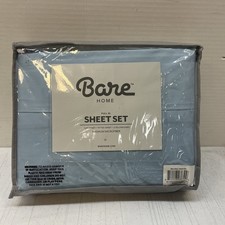 Bare Home Double Brushed Deep Pocket Full XL Light Blue Sheet Set