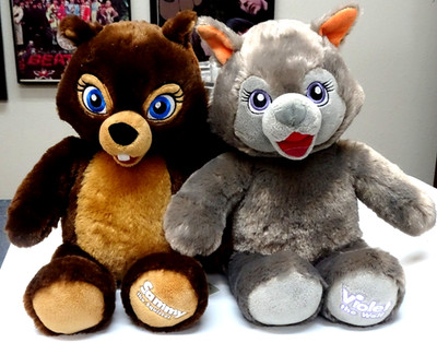 Gently Used PAIR Build  A Bear Retired GREAT Wolf Lodge Sammy & Violet 16'' Plush