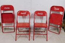 Set of 4 Coca Cola Metal Foldable Chairs-Mexican-Restaurant-Bar-Soda-Chair