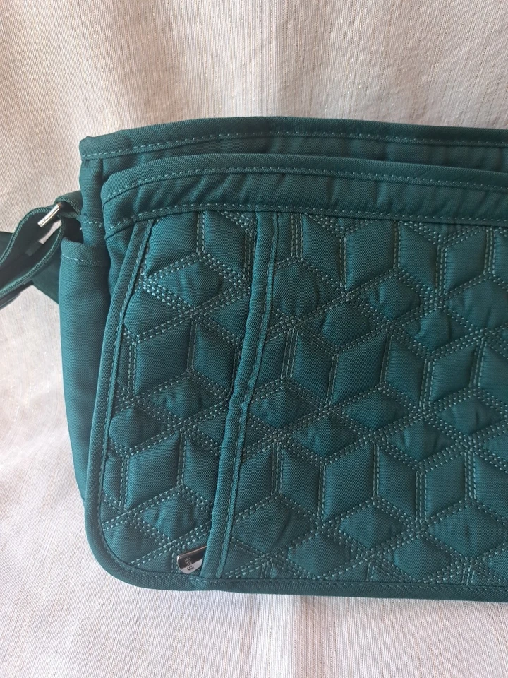 Bolso Bandolera LUG Wings Azul/Verde Acolchado Portabotellas Múltiples Bolsillos Foto 3 de 4