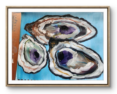 Abstract Oyster Shells Original Art 14X11 Paper