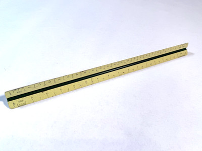 German Vintage Architects Triangular Drafting Ruler 12 