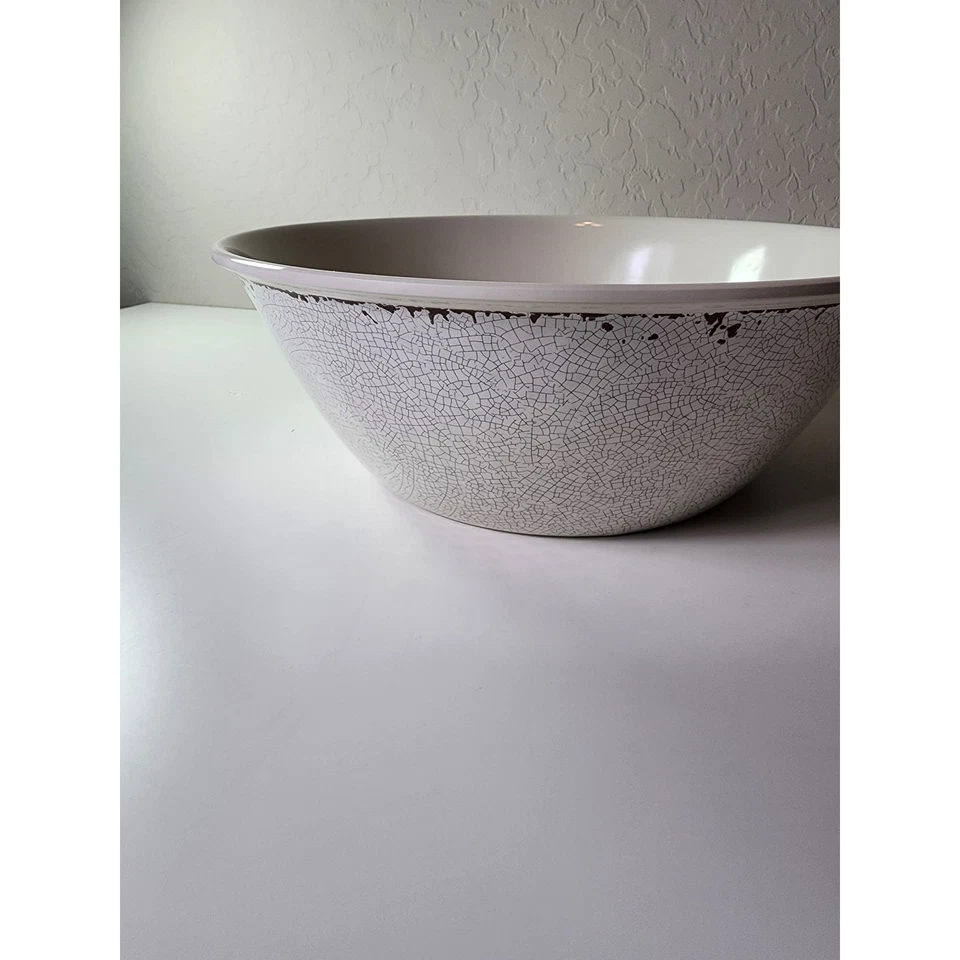 WILLIAMS-SONOMA Gray Splatter Large Basket Bowl Melamine Mixing Bowl with Lid - Image 4 of 4