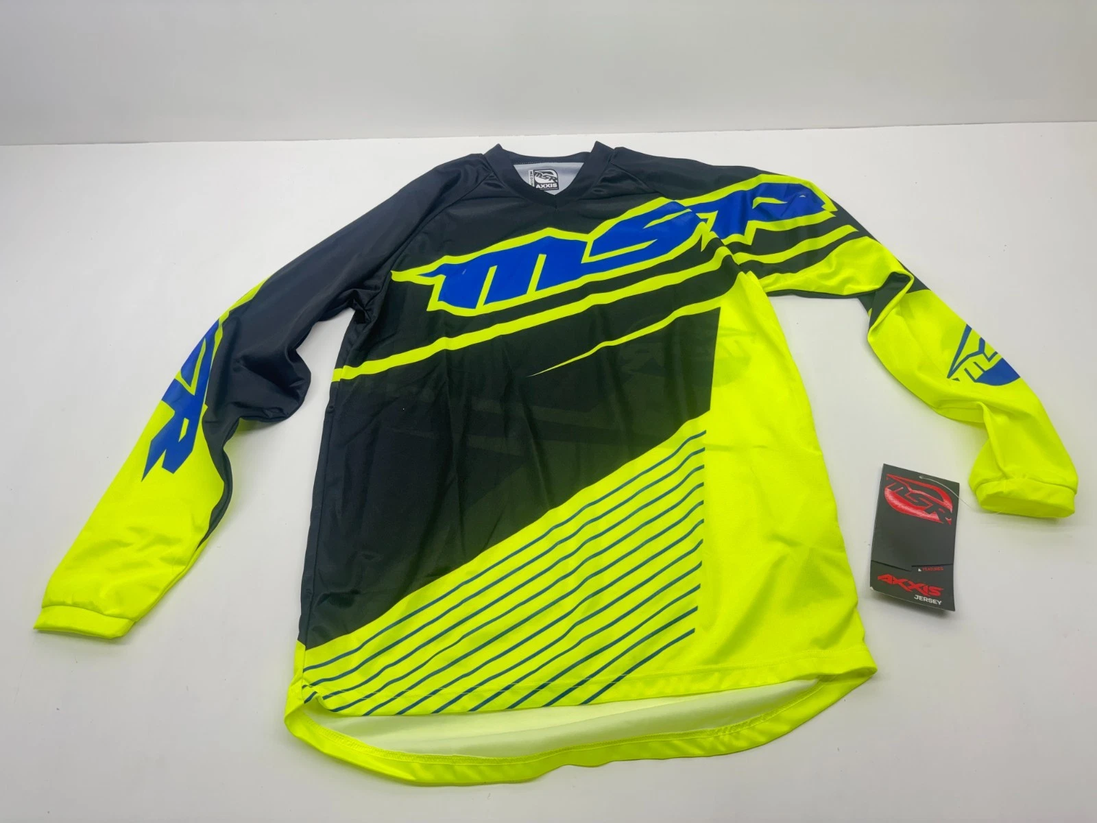 New MSR Axxis Motocross Jersey Hi-Vis Yellow Black Blue Men's Medium Med MX 2015