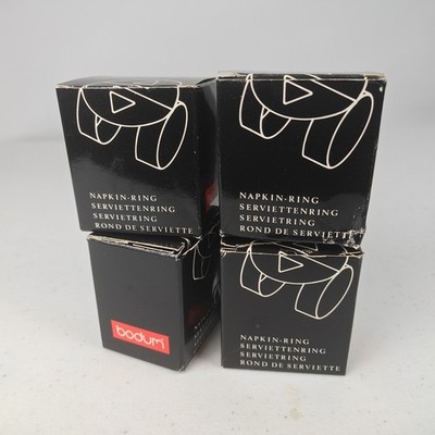 BODUM Nathalie Du Pasquier Ajumi Han Napkin Rings Canarino 4836 Set Of 4 VTG