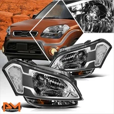 For 10-11 Soul Factory Style Headlight Lamp Assembly Black Housing Clear Corner