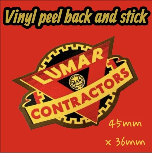 Lumar Contractors Vinyl Sticker USA Tin Toy Vintage Diecast Craine Louis Marx