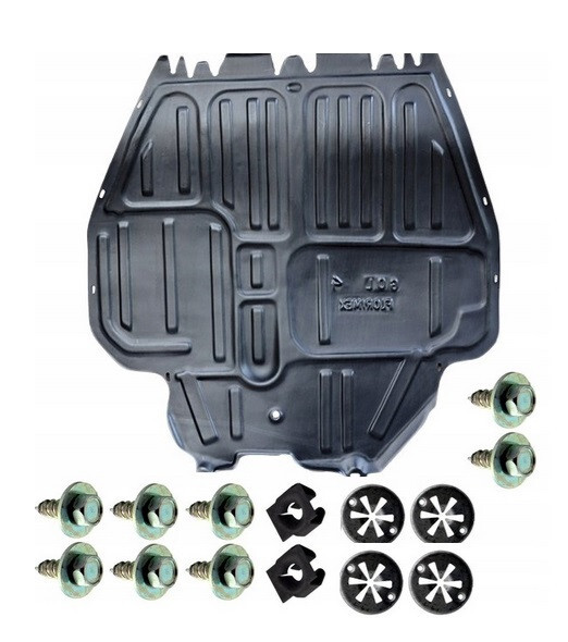 Plaque protection sous moteur pour Audi A3 97-03 et VW Golf 4 en ABS noir avec kit de vis