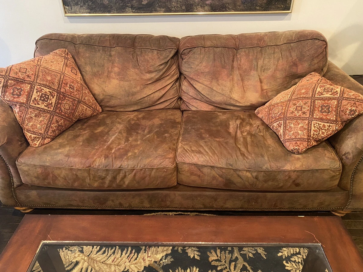 Suede sofa on sale and loveseat