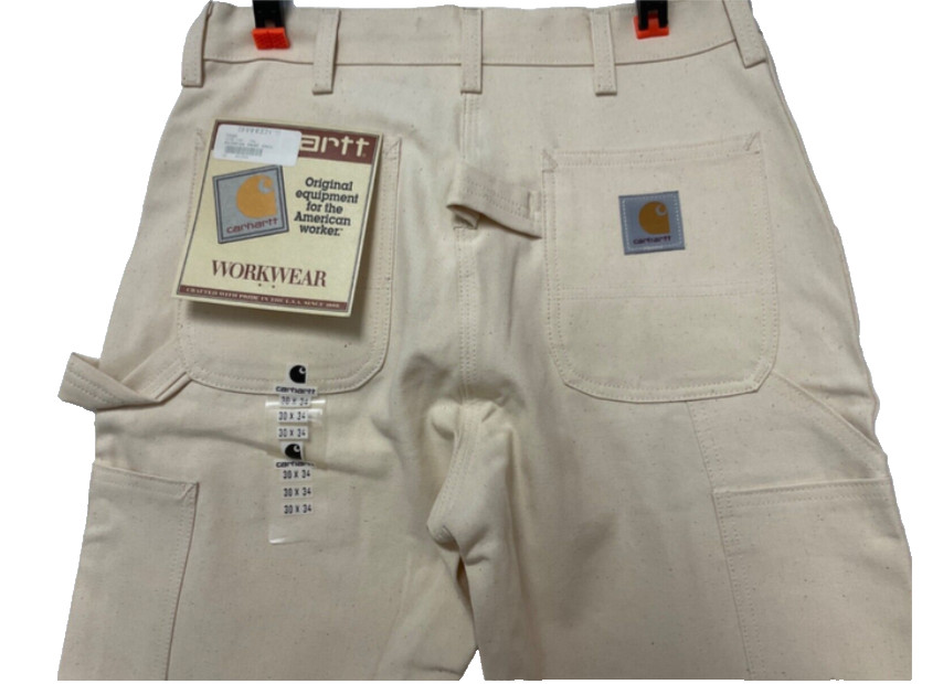 Pantalones De Colección Carhartt Deadstock Pintor Yeso 30 x 34 Natural 72W Unión EE. UU.