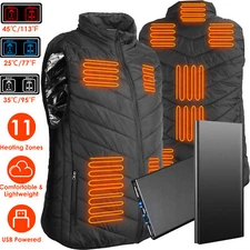 Heated Vest 11 Zones w/20000mAh Battery Pack Electric Heating Jacket Men/Women