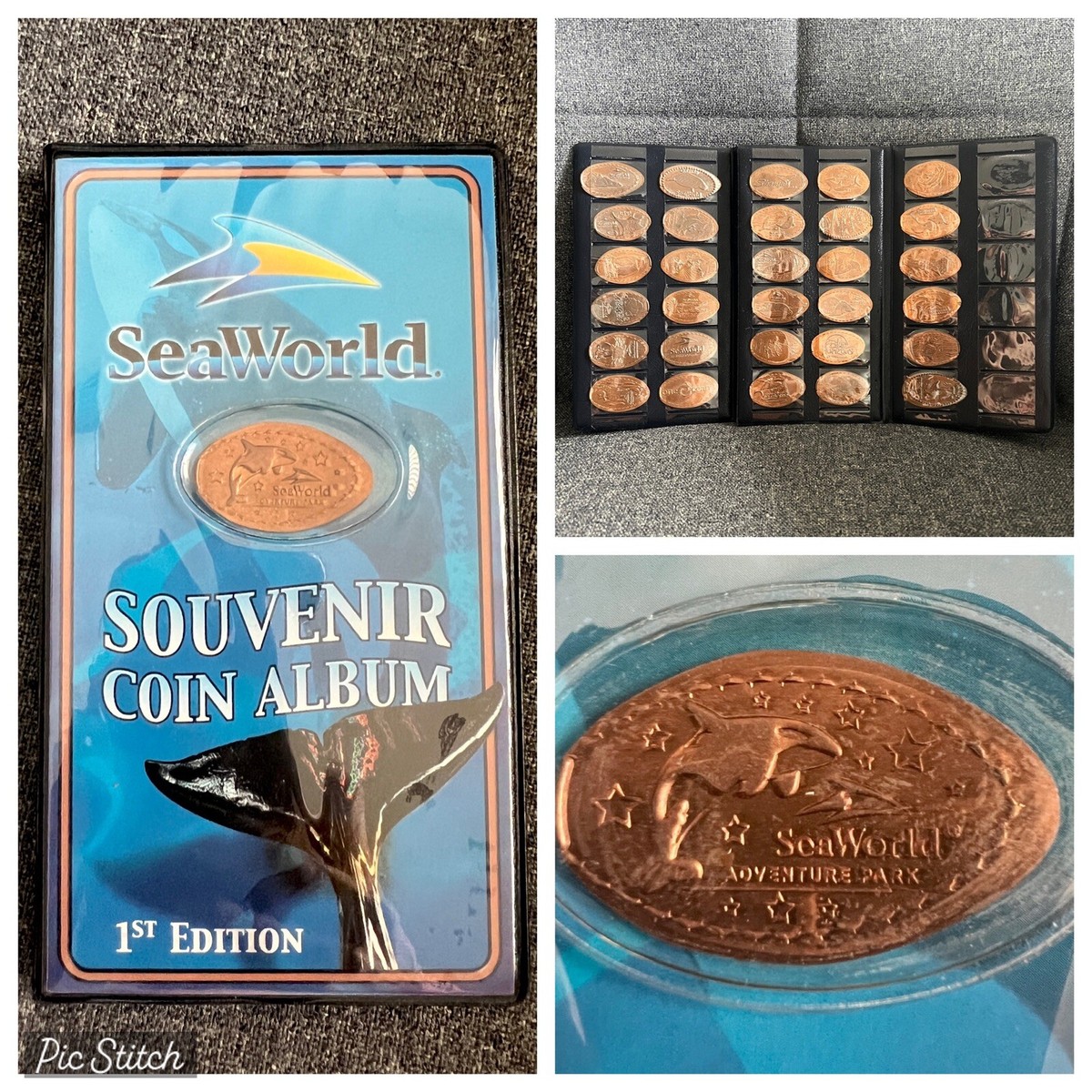 SeaWorld Souvenir Coin Album 2009 1st Edition with 30 Pressed 