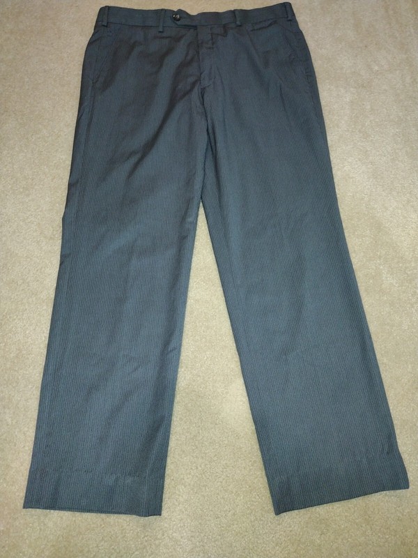 Men's Charcoal Gray Pinstriped Dress Pants From Louis Philippe Size 36x30