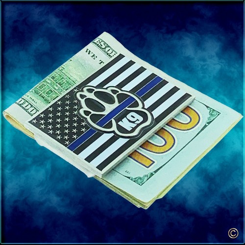Dünne blaue Linie k9 Flagge Geldklammer - Bild 3 von 4