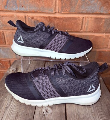 Reebok Womens Print Lite Rush Running Shoes Black CM8784 Low Top Lace Up Sz 7.5