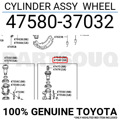 1118mamaさん専用 4758037032 Genuine Toyota CYLINDER ASSY WHEEL 47580-37032 | eBay
