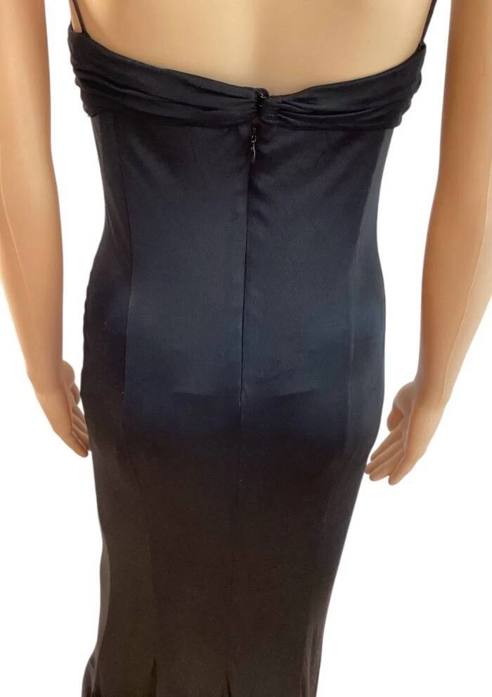 ABITO VERSACE VINTAGE SS 2004 RITAGLIATO BUSTIER APERTO DIETRO TAGLIA 42