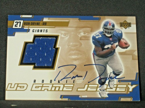 Ron Dayne 2000 Upper Deck UD Game Jersey Autograph Rookie #RD-H New York Giants