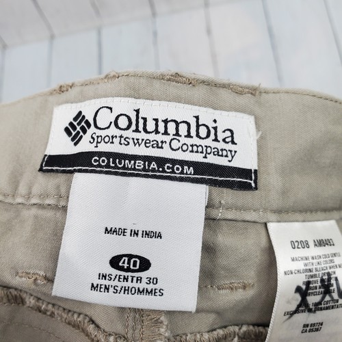 Columbia Vertex Pants Mens Tan Convertible Removable Zip Off Legs Hiking 40W 30L - Picture 10 of 12