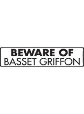 Cuidado con Basset Griffon exterior aluminio letrero de perro o pegatina de vinilo - 12" x 3"
