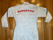 Vintage Komatsu Gas Station Japan Mechanic Coveralls Tsunagi Jumpsuit White L M