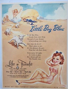 1942 Life By Formfit Risque Bra Little Boy Blue Sheep Original Print Ad Life Mag