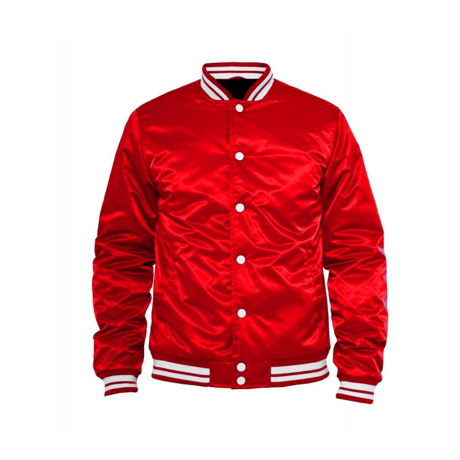 Red Satin Baseball Jacket