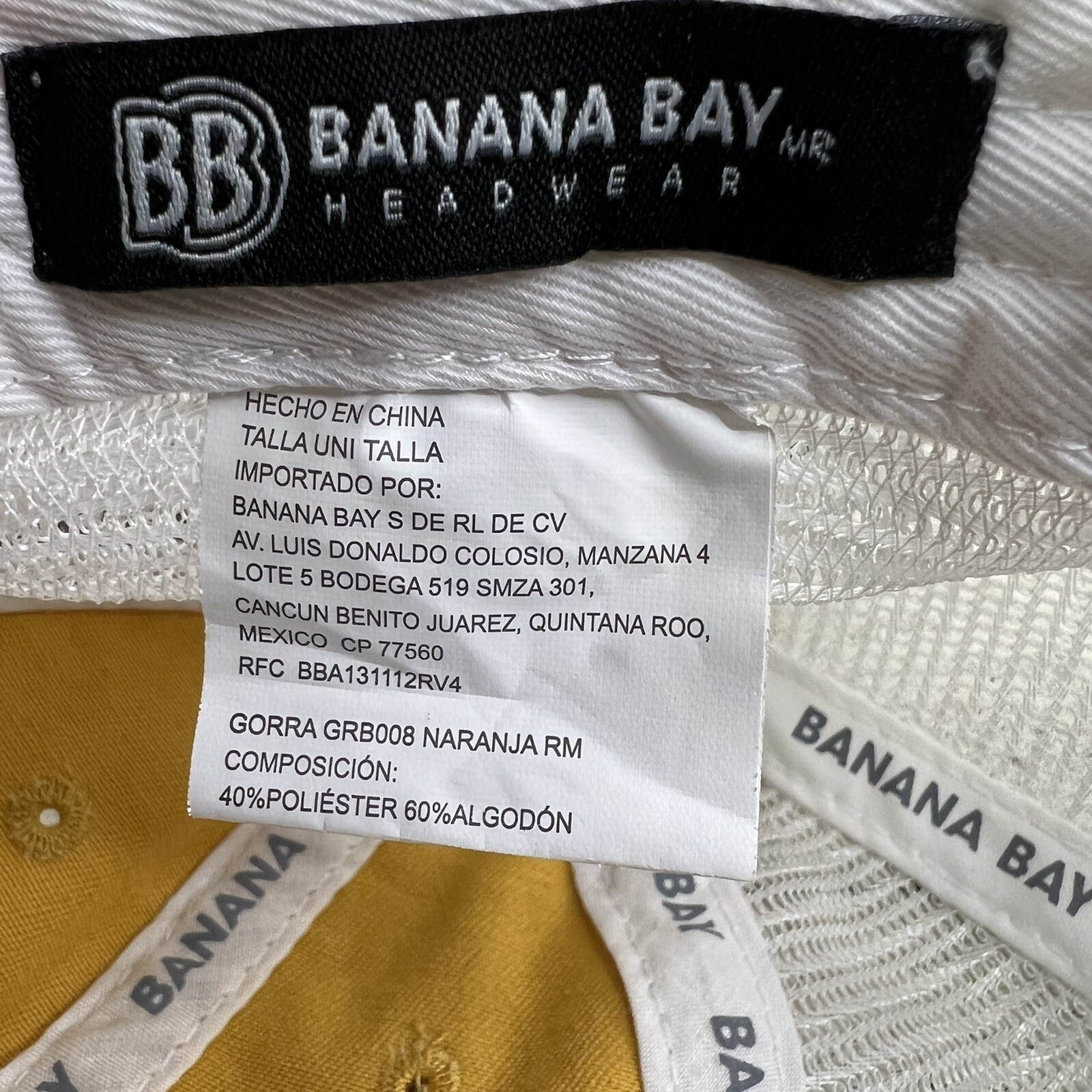 Riviera Maya Mexico Banana Bay Hat Cap Mustard Yello… Gem