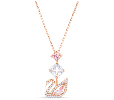 Collana Con Cigno Lucido In Acciaio Al Titanio | Gioiello Elegante Donna | Ciondolo Simpatico Con Catena Regolabile 40+5 Cm