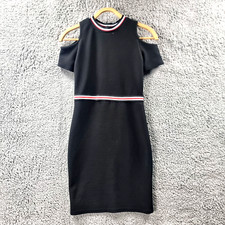 ATMOSPHERE Womens Dress Size 8 Black White Red textured Stretch Knit Bobycon