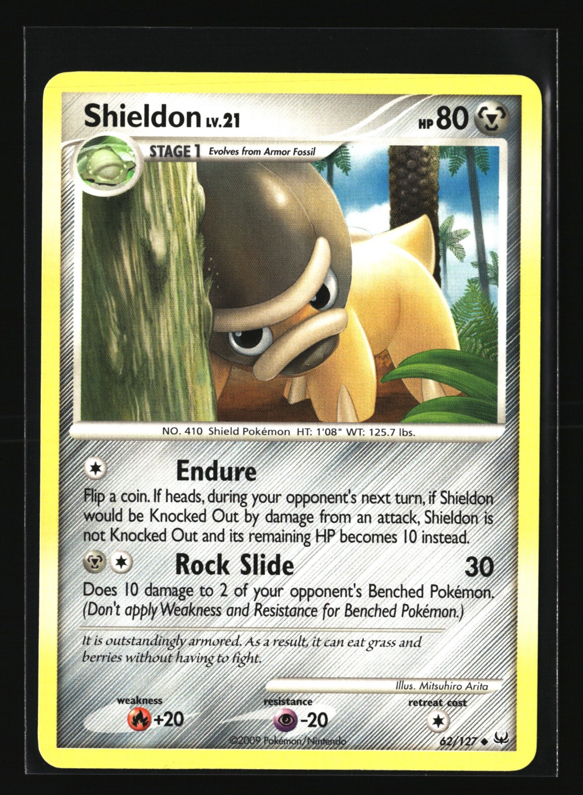 Pokemon SHIELDON 62/127 Uncommon (2009 Platinum) NM/Near Mint
