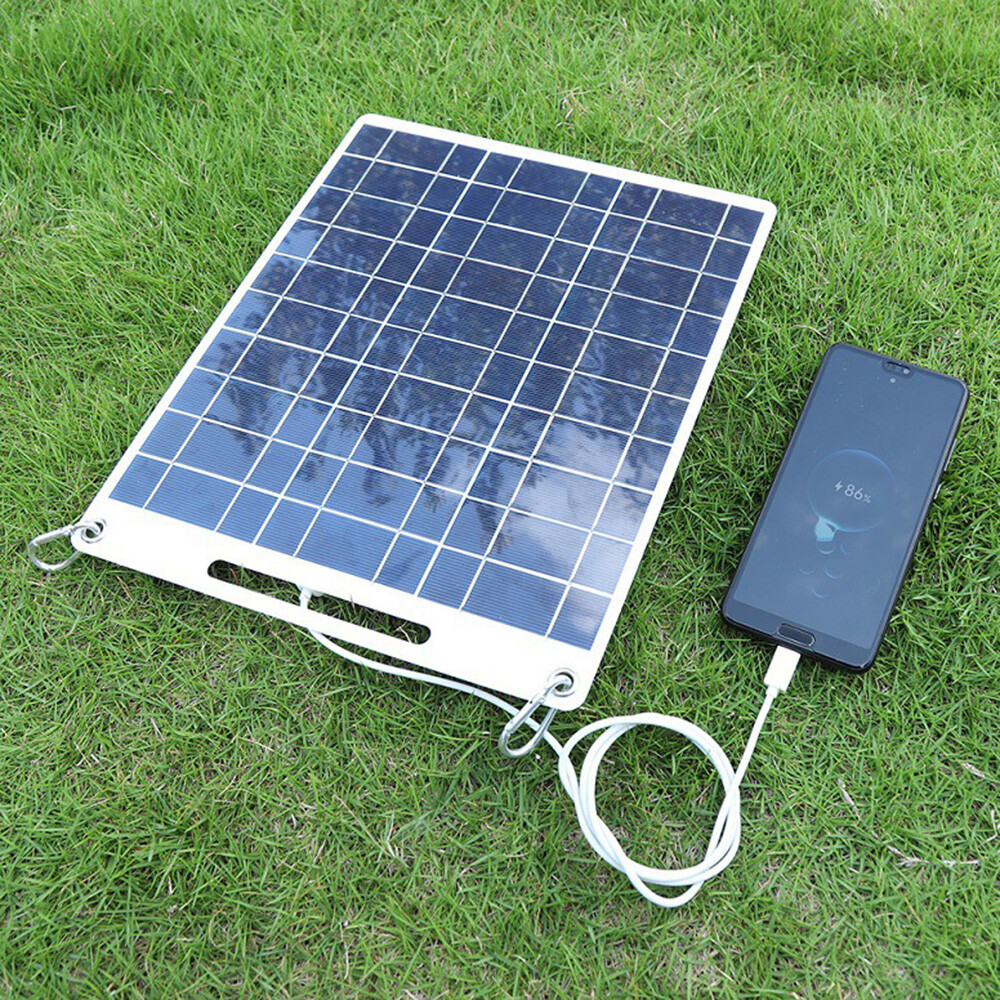 30W 5V Solar Panel Power Bank Dual USB Phone Charger For Camping Hiking  Travel | eBay