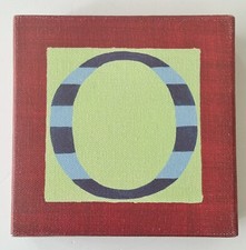 Pottery Barn Kids Letter   O  Canvas on Wood Block 5  x 5  x 1.5  Initial O, Red