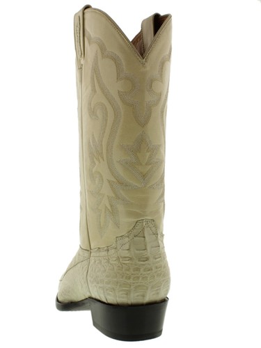Para Hombres Vestido de Vaquero Botas Blancas Cola de Cocodrilo Piel Bota Rodeo Talla 8, 8.5, 9 - Imagen 4 de 7