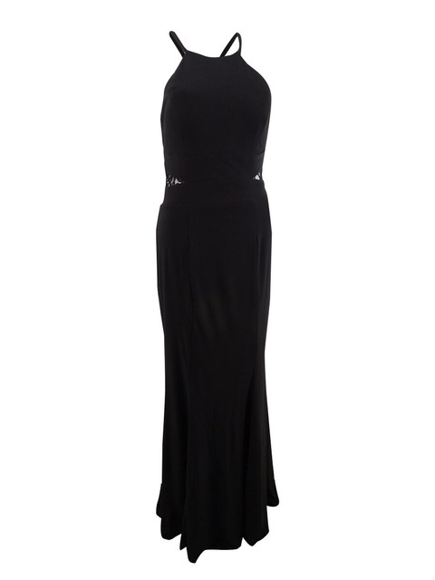 black halter gown