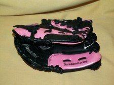 Baseball Glove Franklin Girls Pink Black 4510 Contour Fit Adjustable RTP Series