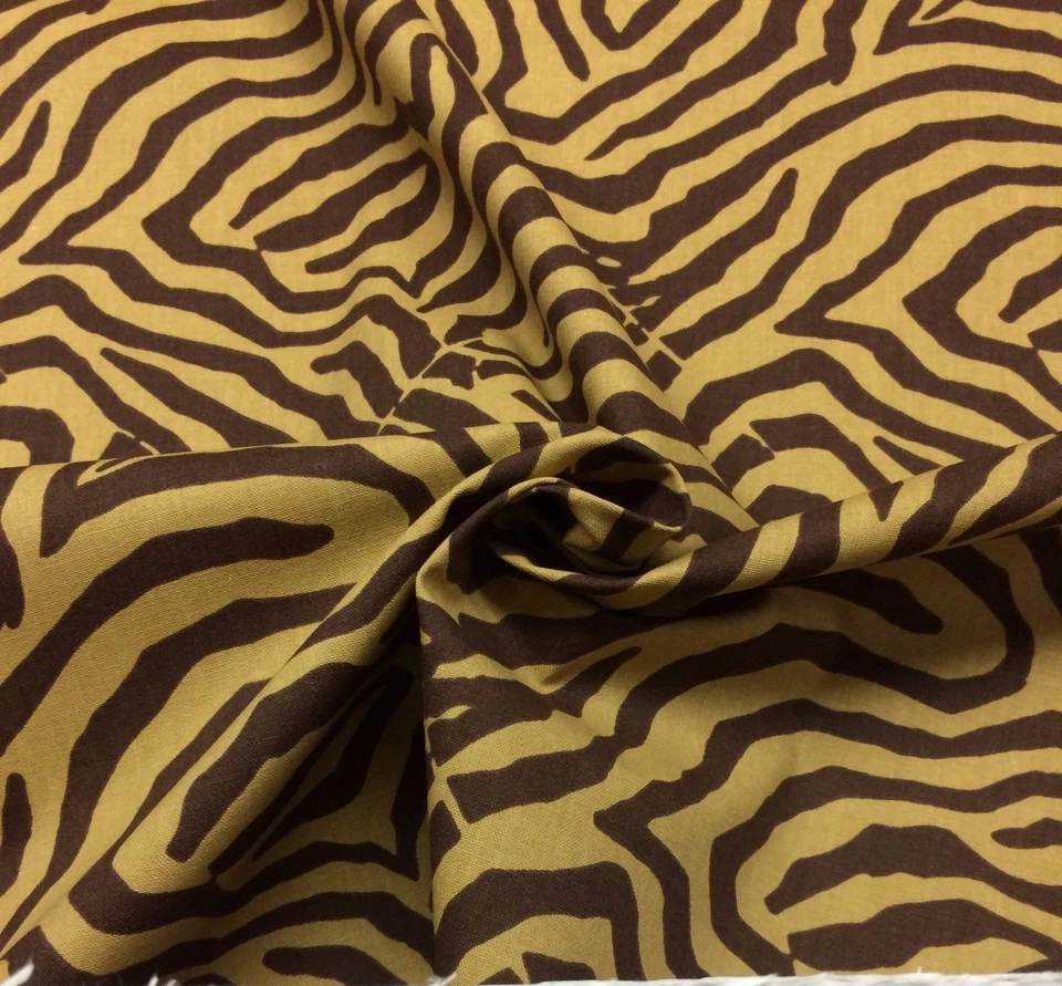 TELA MULTIUSOS WAVERLY WILD LIFE CASTAÑO MARRÓN CEBRA TIGRE 6,5 YARDAS 54"W Foto 4 de 4