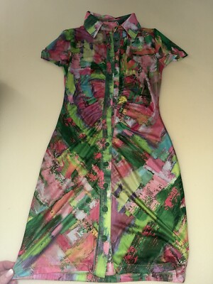Lilly s Kloset Mesh Mini Women s Dress Colorful Small Club Miami NWT Boutique