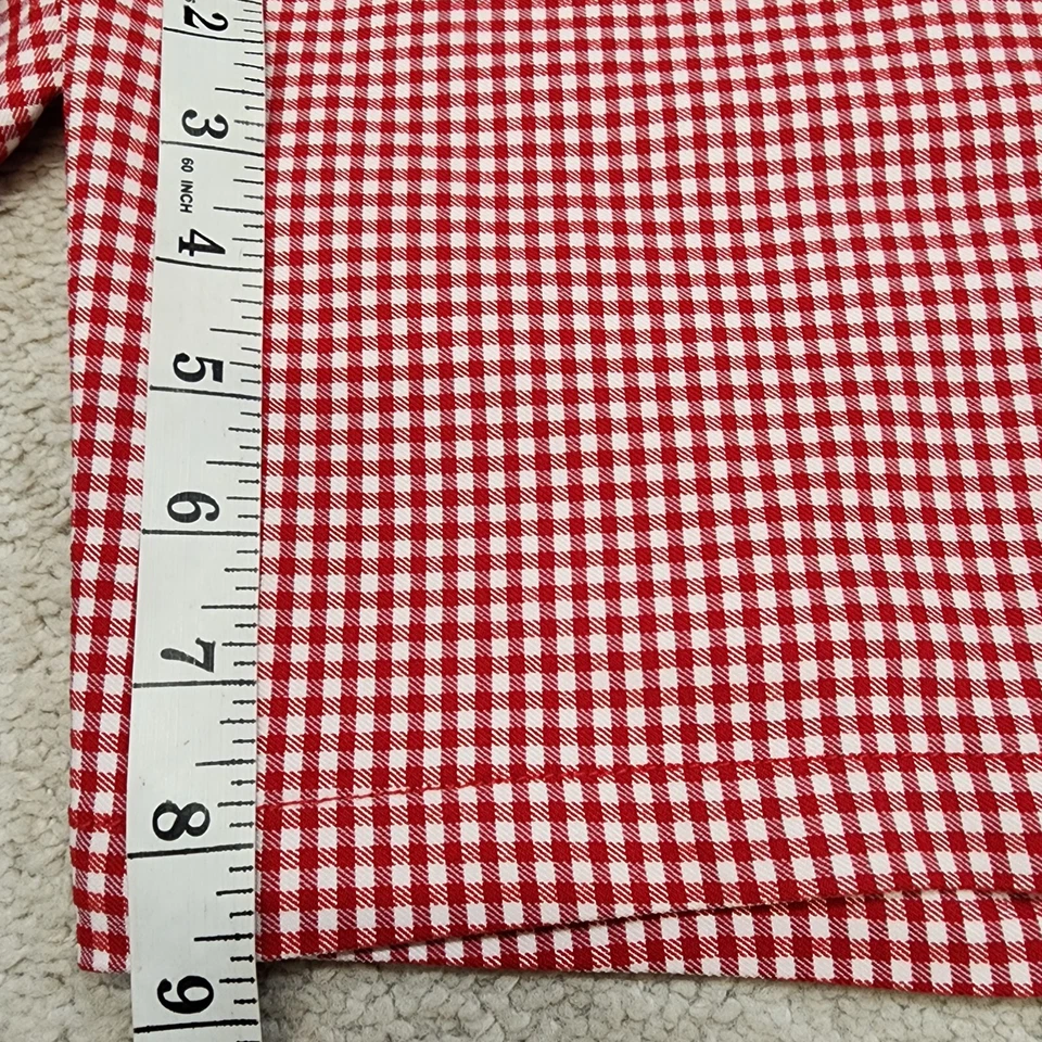 Shorts feminino Tommy Hilfiger vermelho branco xadrez Gingham 28x9 - Imagem 4 de 4