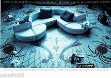 PUBLICITE ADVERTISING 116  1989  Ligne Roset (2p) canapé Scala par A Hieronimus