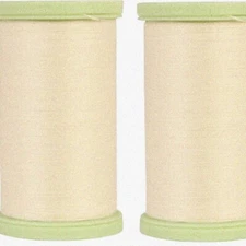 QuiltMaster Duo: Cream Glace Hand Quilting Thread - Strong & Versatile (2 Pack)