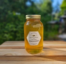 ACACIA HONEY Raw Pure Honey From The Blossoms Of Acacia, 3 lb jar Summer 2025