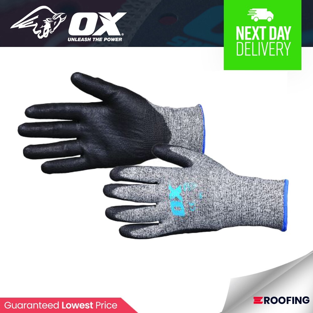 Ox Tools Waterproof Latex Gloves Size 9 / Large Work Safety Wear - Image 3