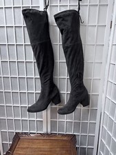 Unisa, Woman s, Long Boots, Over Knee, Gray, Closure Zipper, Heels 2.5 ,Size10.: