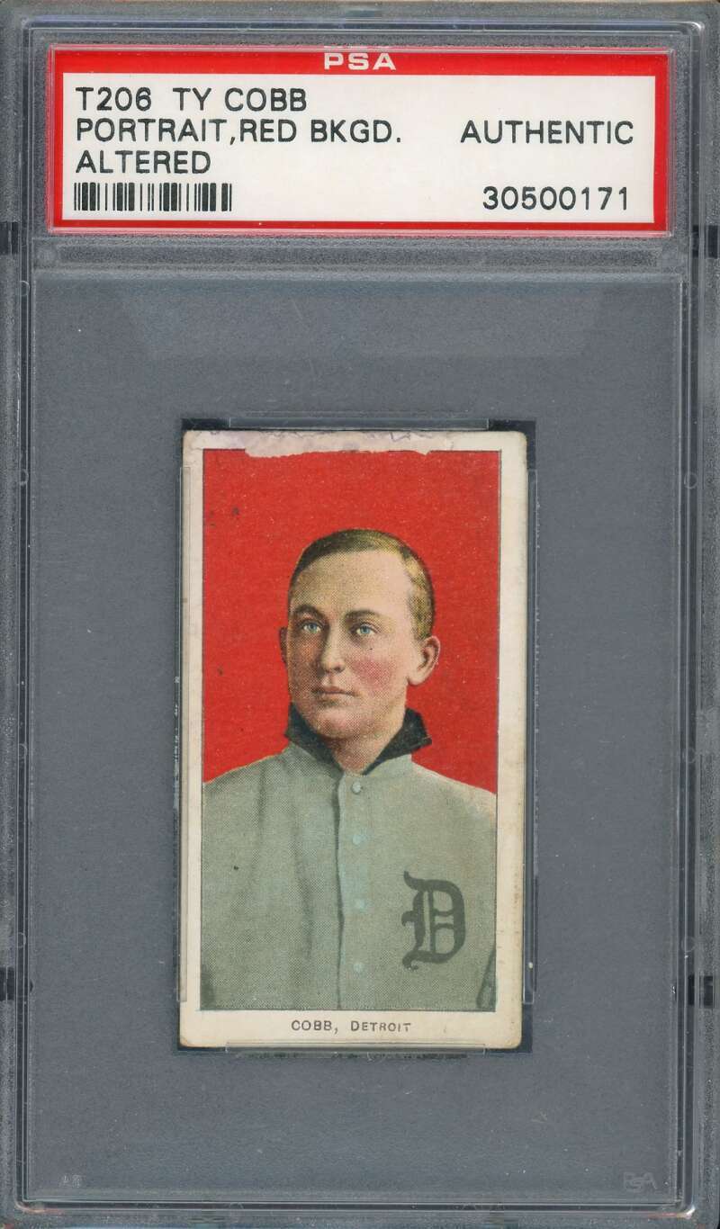 1909 T206 Piedmont 350 Ty Cobb (Portrait RED) PSA Authentic 30500171